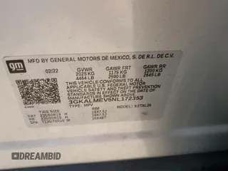2022 GMC Terrain SLE z VIN 3GKALMEV5NL172353, wystawiony jako Copart lot #74678974 z przebiegiem 41 693 mil mil oraz Szkoda całkowita • Salvage title. Historia ofert i sprzedaży dostępna na DreamBid. Obrazek 13.