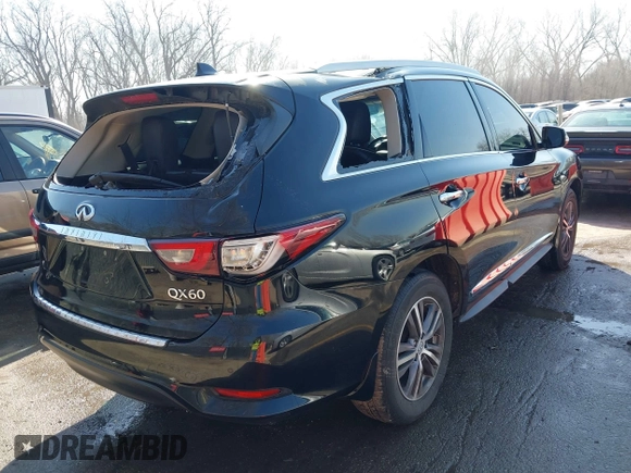 2017 Infiniti QX60 with VIN 5N1DL0MN7HC561106, listed as a IAAI auction lot 41768919 with 112,377 mi miles. Bid and sale history available at carsss.com. Image 4.