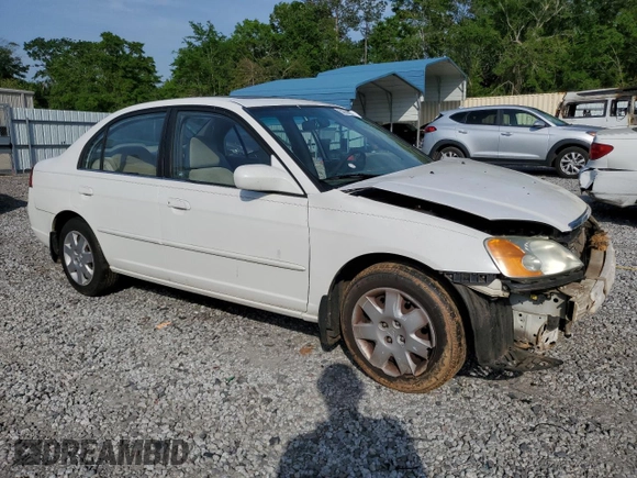 2001 Honda Civic EX with VIN 1HGES267X1L058540, listed as a Copart auction lot 52978935 with 312,093 mi miles and Salvage Title. Bid and sale history available at carsss.com. Image 4.