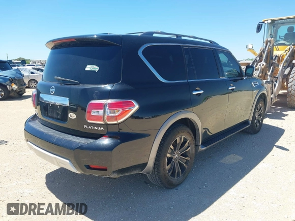 2018 Nissan Armada Platinum with VIN JN8AY2NF1J9332309, listed as a IAAI auction lot 41957271 with 125,650 mi miles. Bid and sale history available at carsss.com. Image 4.