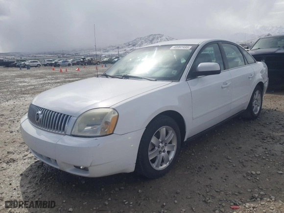 2005 Mercury Montego Luxury with VIN 1MEFM40145G625836, listed as a Copart auction lot 48997495 with 0 mi miles and Salvage Title. Bid and sale history available at carsss.com. Image 1.