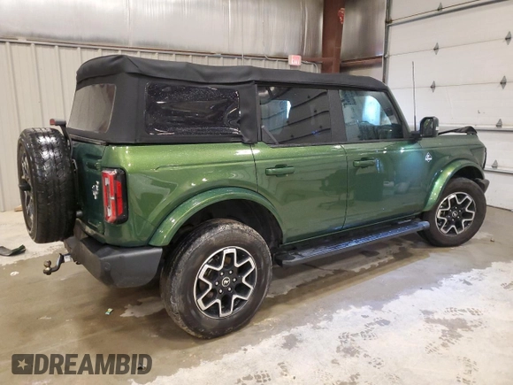 2022 Ford Bronco with VIN 1FMDE5DH1NLB59322, listed as a Copart auction lot 57809495 with 64,094 mi miles and Salvage title. Bid and sale history available at DreamBid. Image 3.