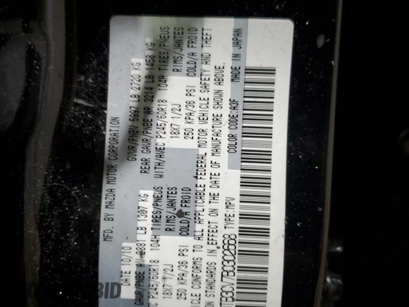 2011 Mazda CX-9 Touring with VIN JM3TB3CV7B0302668, listed as a Copart auction lot 87583745 with 138,619 mi miles and Salvage Title. Bid and sale history available at carsss.com. Image 13.