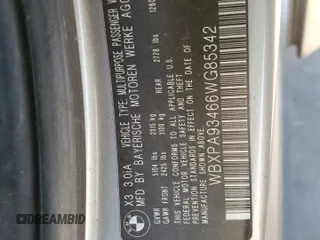 2006 BMW X3 3.0i z VIN WBXPA93466WG85342, wystawiony jako Copart lot #56347905 z przebiegiem 99 287 mil mil oraz Szkoda całkowita • Salvage title. Historia ofert i sprzedaży dostępna na DreamBid. Obrazek 12.