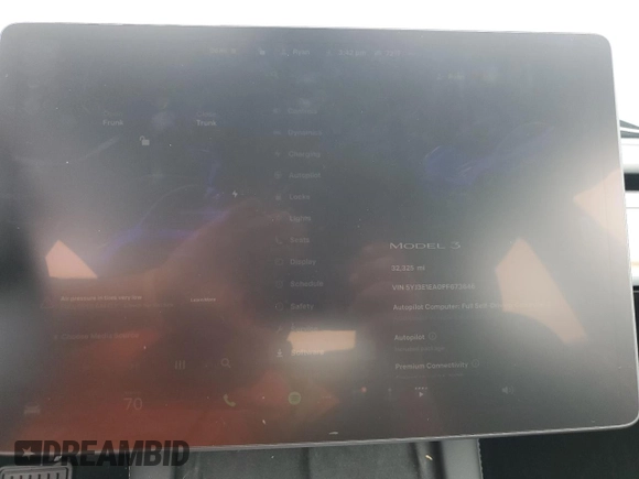 2023 Tesla Model 3 с VIN 5YJ3E1EA0PF673646, выставлен на аукционе Copart как лот 60698645 с пробегом 32 325 миль миль и Списание • Salvage title. История ставок и продаж доступна на DreamBid. Изображение 9.