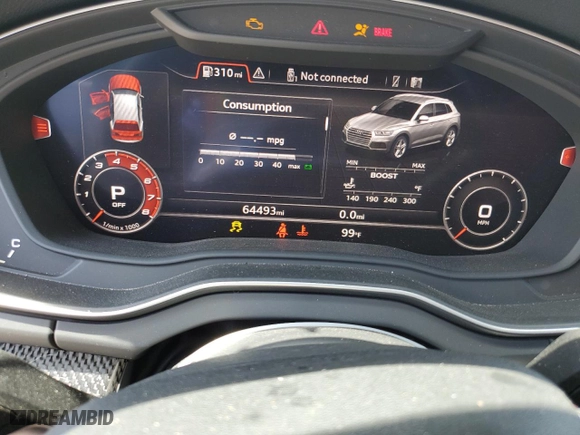 2018 Audi SQ5 Premium Plus with VIN WA1A4AFY7J2146620, listed as a Copart auction lot 57769854 with 64,493 mi miles and Non Repairable. Bid and sale history available at carsss.com. Image 9.