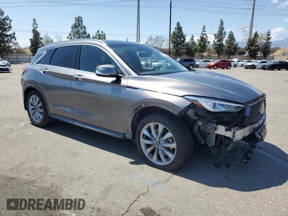 2021 Infiniti QX50 Luxe with VIN 3PCAJ5BA4MF108083, listed as a Copart auction lot 55128045 with 45,572 mi miles and Salvage title. Bid and sale history available at DreamBid. Image 4.