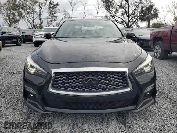 2023 Infiniti Q50 Red Sport 400 with VIN JN1FV7DP8PM570247, listed as a Copart auction lot 81809854 with 6,241 mi miles and Salvage Title. Bid and sale history available at DreamBid. Image 5.
