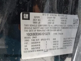 2016 Chevrolet Colorado 2WD LT z VIN 1GCGSCE3XG1213278, wystawiony jako IAAI lot #41931752 z przebiegiem 103 622 mil mil oraz . Historia ofert i sprzedaży dostępna na DreamBid. Obrazek 9.