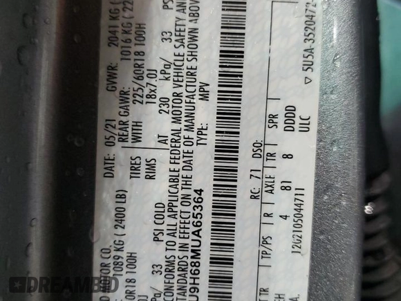 2021 Ford Escape SEL с VIN 1FMCU9H68MUA65364, выставлен на аукционе Copart как лот 60214175 с пробегом 123 909 миль миль и Чистый • Clean title. История ставок и продаж доступна на DreamBid. Изображение 13.