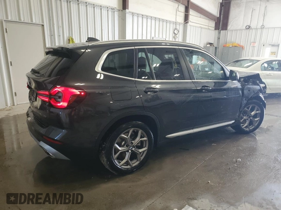 2024 BMW X3 xDrive30i with VIN 5UX53DP02R9V99064, listed as a Copart auction lot 49981755 with 7,858 mi miles and Salvage Title. Bid and sale history available at carsss.com. Image 3.