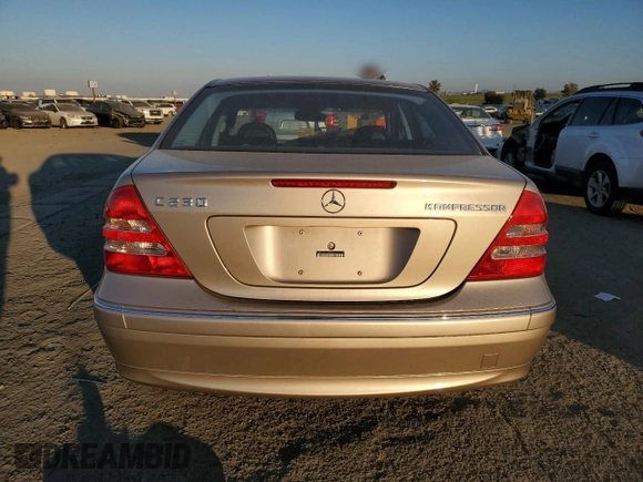 2004 Mercedes-Benz C 230 Kompressor with VIN WDBRF40J14F485417, listed as a Copart auction lot 43089575 with 53,918 mi miles and Salvage Title. Bid and sale history available at DreamBid. Image 6.