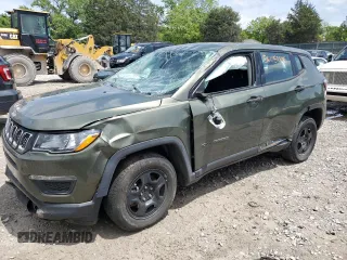 2021 Jeep Compass Sport with VIN 3C4NJDAB7MT598591, listed as a Copart auction lot 56057145 with 77,215 mi miles and Salvage title. Bid and sale history available at DreamBid. Image 1.