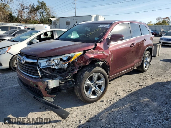 2014 Toyota Highlander Limited с VIN 5TDDCRFH0ES004774, выставлен на аукционе Copart как лот 77701584 с пробегом 147 023 миль миль и Списание • Salvage title. История ставок и продаж доступна на DreamBid. Изображение 1.