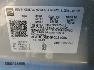 2023 GMC Sierra 1500 SLT с VIN 3GTUUDED0PG164055, выставлен на аукционе Copart как лот 52441625 с пробегом Не указан миль и Списание • Salvage title. История ставок и продаж доступна на DreamBid. Изображение 15.