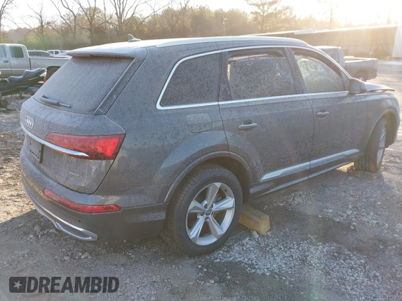 2020 Audi Q7 Premium with VIN WA1AJAF74LD009951, listed as a IAAI auction lot 41418433 with 58,291 mi miles. Bid and sale history available at carsss.com. Image 4.