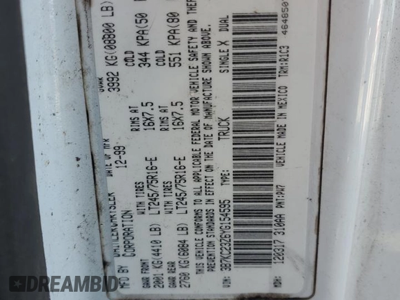 2000 Dodge Ram 2500 with VIN 3B7KC23Z6YG154595, listed as a Copart auction lot 75689054 with 332,564 mi miles and Salvage Title. Bid and sale history available at carsss.com. Image 12.