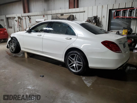 2015 Mercedes-Benz S 550 with VIN WDDUG8FB0FA077724, listed as a Copart auction lot 83636774 with 55,436 mi miles and Salvage Title. Bid and sale history available at carsss.com. Image 2.
