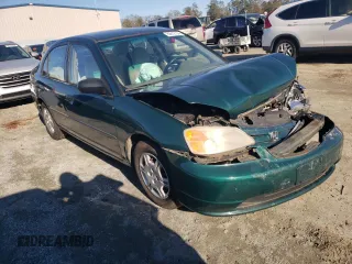 2001 Honda Civic DX with VIN 2HGES16231H525518, listed as a Copart auction lot 80612734 with 185,661 mi miles and Salvage Title. Bid and sale history available at carsss.com. Image 4.