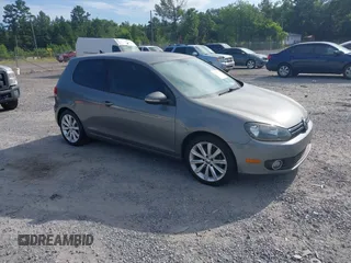 2013 Volkswagen Golf TDI w/Tech Pkg with VIN WVWBM7AJ7DW034162, listed as a IAAI auction lot 42656171 with 105,334 mi miles and . Bid and sale history available at DreamBid. Image 1.