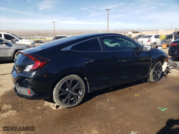2019 Honda Civic Coupe Sport with VIN 2HGFC4B83KH308520, listed as a Copart auction lot 86013424 with 101,427 mi miles and Salvage Title. Bid and sale history available at carsss.com. Image 3.