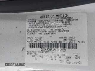 2010 Ford Fusion SE with VIN 3FAHP0HA3AR243983, listed as a IAAI auction lot 41887783 with 1 mi miles. Bid and sale history available at carsss.com. Image 9.