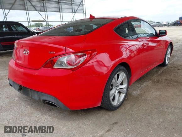 2010 Hyundai Genesis Coupe Premium with VIN KMHHT6KD2AU027736, listed as a IAAI auction lot 42654916 with 102,715 mi miles and . Bid and sale history available at DreamBid. Image 4.