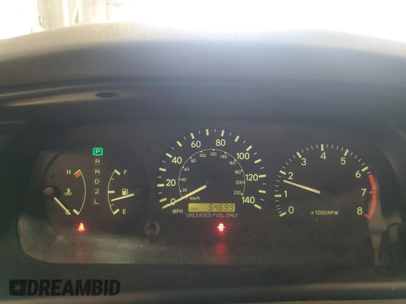 1997 Toyota Camry LE with VIN JT2BG22K8V0082736, listed as a Copart auction lot 58735955 with 54,699 mi miles and Salvage title. Bid and sale history available at DreamBid. Image 9.