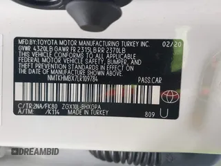 2020 Toyota C-HR LE z VIN NMTKHMBX7LR109784, wystawiony jako IAAI lot #41800460 z przebiegiem 30 514 mil mil oraz . Historia ofert i sprzedaży dostępna na DreamBid. Obrazek 9.