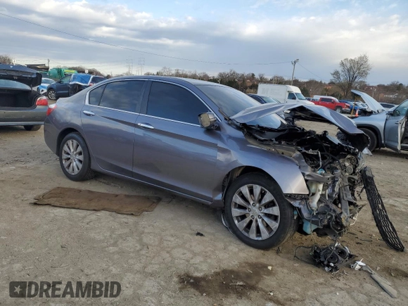 2013 Honda Accord Sdn EX-L with VIN 1HGCR2F82DA175654, listed as a Copart auction lot 50581295 with Not Provided miles and Salvage Title. Bid and sale history available at carsss.com. Image 4.