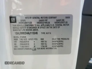 2010 GMC Acadia SLT1 z VIN 1GKLRMED4AJ113245, wystawiony jako Copart lot #51918175 z przebiegiem 116 737 mil mil oraz Czysty tytuł • Clean title. Historia ofert i sprzedaży dostępna na DreamBid. Obrazek 13.