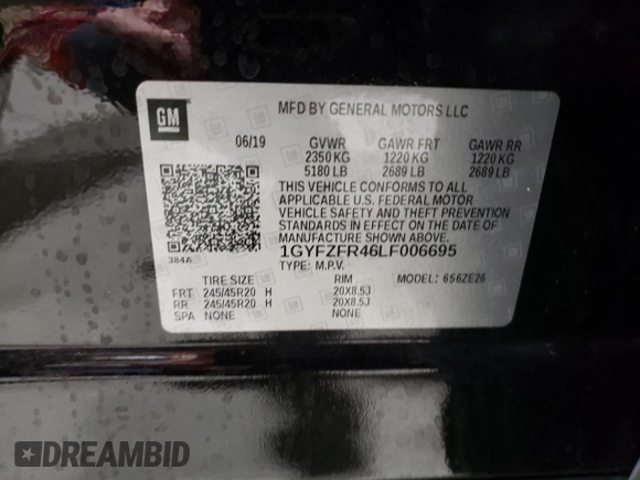 2020 Cadillac XT4 AWD Sport с VIN 1GYFZFR46LF006695, выставлен на аукционе Copart как лот 83306014 с пробегом 33 376 миль миль и Списание • Salvage title. История ставок и продаж доступна на DreamBid. Изображение 14.
