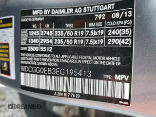 2014 Mercedes-Benz GLK 250 with VIN WDCGG0EB3EG195413, listed as a Copart auction lot 50622035 with 174,459 mi miles and Salvage Title. Bid and sale history available at DreamBid. Image 13.