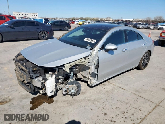 2023 Mercedes-Benz CLA 250 z VIN W1K5J4HBXPN415748, wystawiony jako Copart lot #49857965 z przebiegiem 16 834 mil mil oraz Czysty tytuł • Clean title. Historia ofert i sprzedaży dostępna na DreamBid. Obrazek 1.