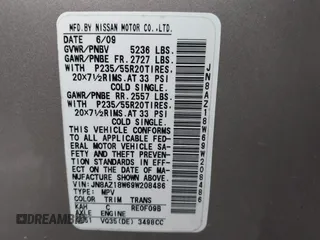 2009 Nissan Murano S with VIN JN8AZ18W69W208486, listed as a IAAI auction lot 42234978 with 195,230 mi miles and . Bid and sale history available at DreamBid. Image 9.