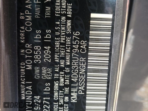2024 Hyundai Elantra SE with VIN KMHLL4DG3RU794576, listed as a Copart auction lot 43931935 with 2,194 mi miles and Salvage title. Bid and sale history available at DreamBid. Image 13.