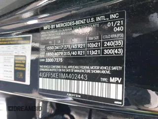 2021 Mercedes-Benz GLS 450 с VIN 4JGFF5KE1MA402443, выставлен на аукционе IAAI как лот 41994887 с пробегом 72 102 миль миль и . История ставок и продаж доступна на DreamBid. Изображение 9.
