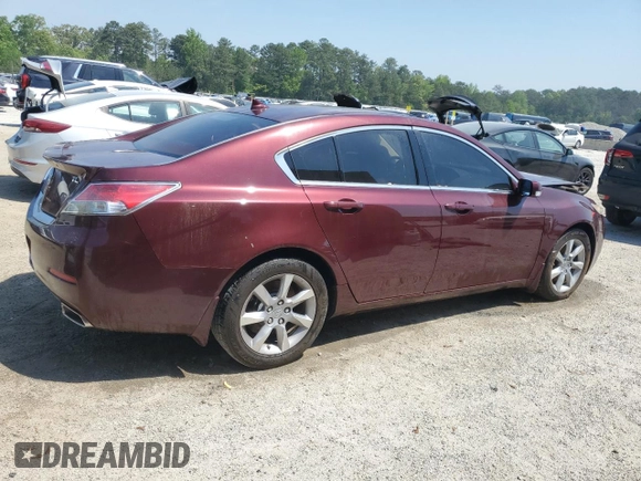 2012 Acura TL Tech Auto with VIN 19UUA8F52CA039611, listed as a Copart auction lot 51806835 with 114,897 mi miles and Clean Title. Bid and sale history available at carsss.com. Image 3.