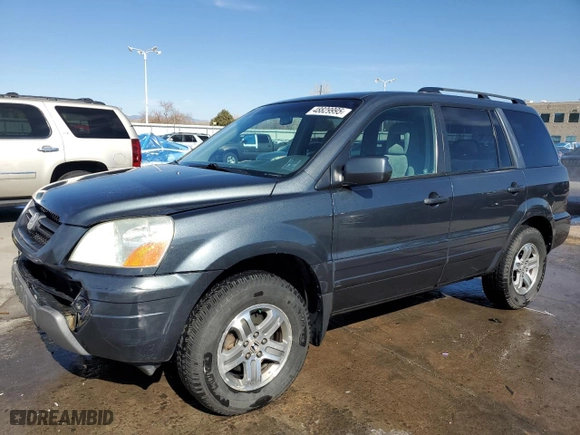 2004 Honda Pilot EX with VIN 2HKYF18404H585637, listed as a Copart auction lot 48829995 with 214,395 mi miles and Salvage Title. Bid and sale history available at carsss.com. Image 1.