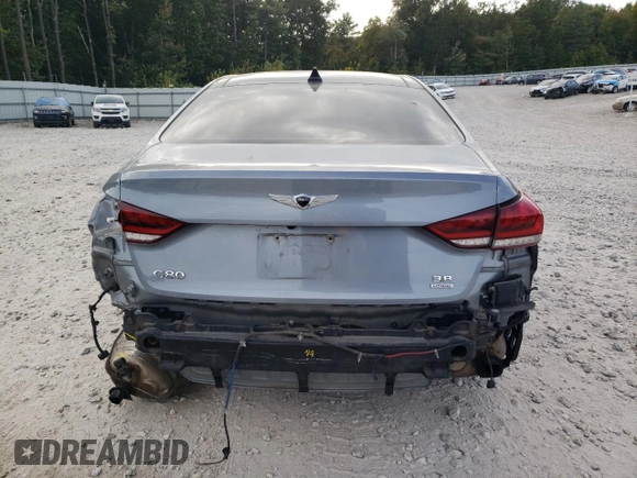 2017 Genesis G80 3.8L with VIN KMHGN4JE0HU191405, listed as a Copart auction lot 72058054 with 130,027 mi miles and Salvage Title. Bid and sale history available at carsss.com. Image 6.