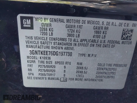 2013 Chevrolet Avalanche LS with VIN 3GNTKEE76DG197730, listed as a IAAI auction lot 42128989 with 105,722 mi miles and . Bid and sale history available at DreamBid. Image 9.