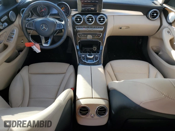 2017 Mercedes-Benz C 300 with VIN 55SWF4JB7HU218562, listed as a Copart auction lot 84449414 with 91,073 mi miles and Salvage title. Bid and sale history available at DreamBid. Image 8.