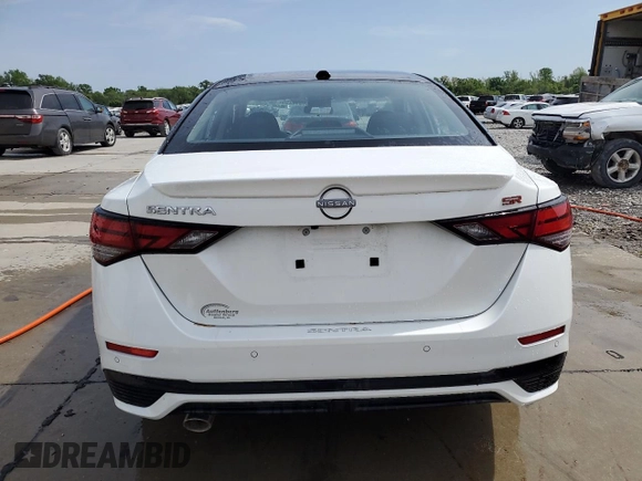 2025 Nissan Sentra SR with VIN 3N1AB8DV9SY262386, listed as a Copart auction lot 54690255 with Not provided miles and Salvage title. Bid and sale history available at DreamBid. Image 6.