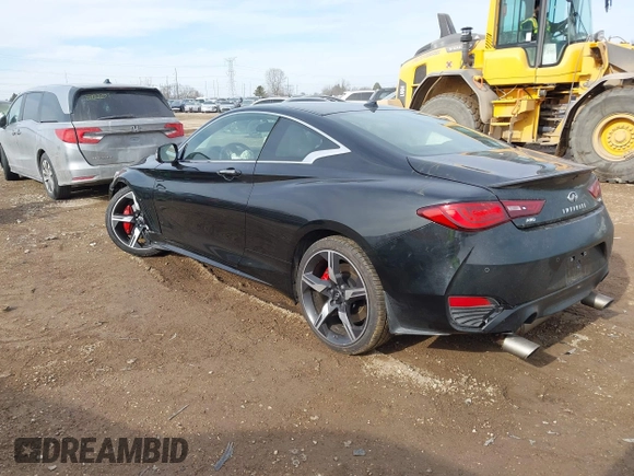2021 Infiniti Q60 Red Sport 400 with VIN JN1FV7LL4MM560101, listed as a IAAI auction lot 41459579 with 29,340 mi miles and . Bid and sale history available at DreamBid. Image 3.