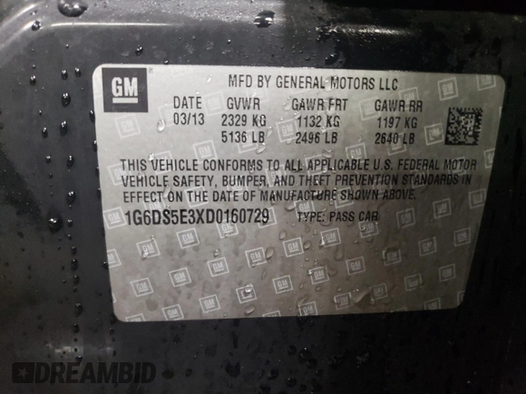 2013 Cadillac CTS Premium z VIN 1G6DS5E3XD0160729, wystawiony jako Copart lot #44633195 z przebiegiem 74 697 mil mil oraz Szkoda całkowita • Salvage title. Historia ofert i sprzedaży dostępna na DreamBid. Obrazek 12.