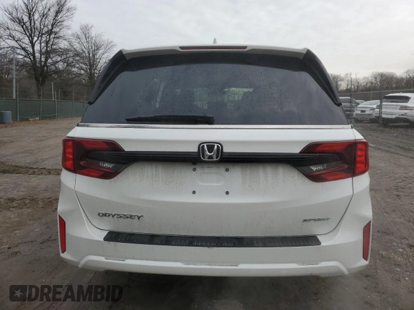 2025 Honda Odyssey Sport-L with VIN 5FNRL6H76SB001743, listed as a Copart auction lot 43417425 with 4,461 mi miles and Salvage Title. Bid and sale history available at carsss.com. Image 6.