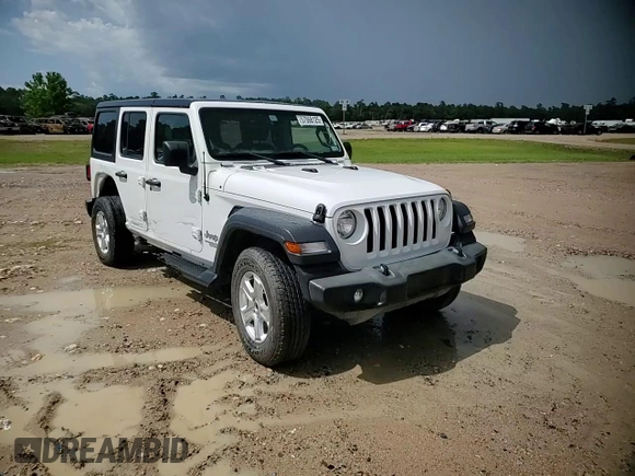 2019 Jeep Wrangler Unlimited Sport S with VIN 1C4HJXDG7KW533575, listed as a Copart auction lot 57068125 with 77,669 mi miles and Salvage title. Bid and sale history available at DreamBid. Image 14.