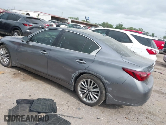 2021 Infiniti Q50 Luxe with VIN JN1EV7BP6MM702593, listed as a IAAI auction lot 41945690 with 53,083 mi miles and . Bid and sale history available at DreamBid. Image 3.