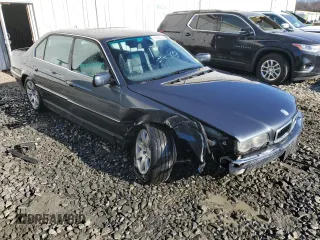 2001 BMW 7 Series 740iL with VIN WBAGH83491DP25351, listed as a Copart auction lot 46462335 with 0 mi miles and Salvage Title. Bid and sale history available at carsss.com. Image 4.