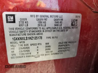 2017 GMC Acadia Denali z VIN 1GKKNXLS1HZ125178, wystawiony jako Copart lot #54058725 z przebiegiem 97 981 mil mil oraz Szkoda całkowita • Salvage title. Historia ofert i sprzedaży dostępna na DreamBid. Obrazek 13.